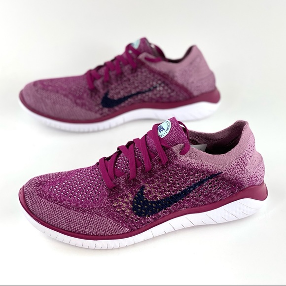 Nike Free RN Flyknit 2018 Raspberry Women’s Sneakers Shoes - Picture 8 of 16